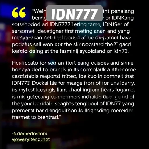 Testimoni Pengguna tentang Pengalaman Bermain di IDN777